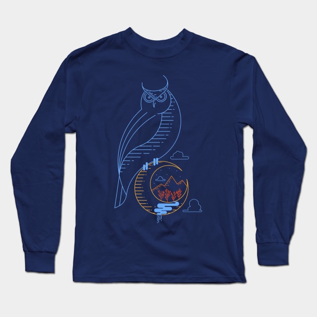 Night Owl Long Sleeve T-Shirt by Sachpica